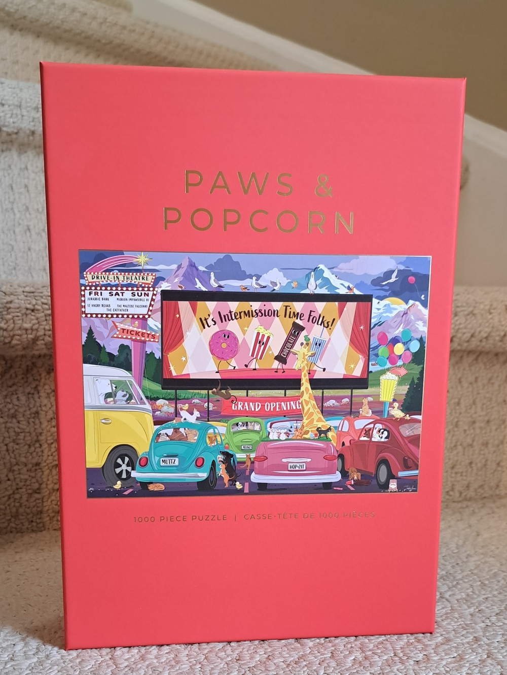 HOBBRY Paws & Popcorn 1000 Piece Jigsaw Puzzle NEW!